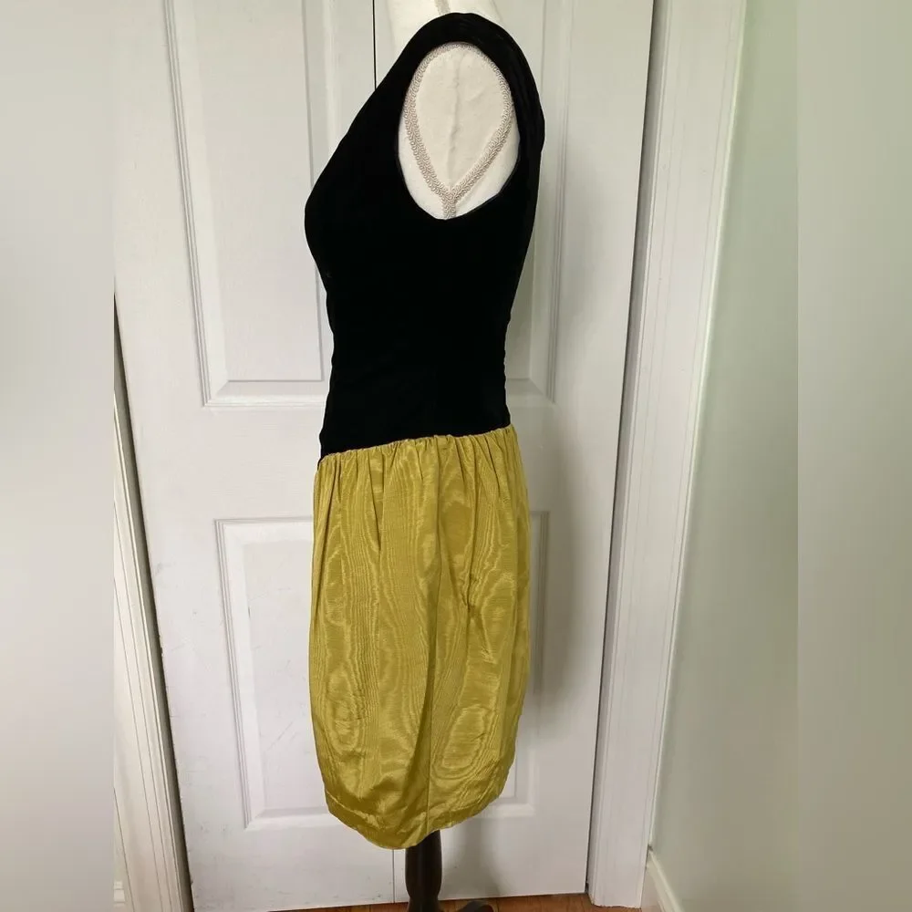 1990s Couture Anna Sui Princess Cut, Morie Rayon & Velvet Dress